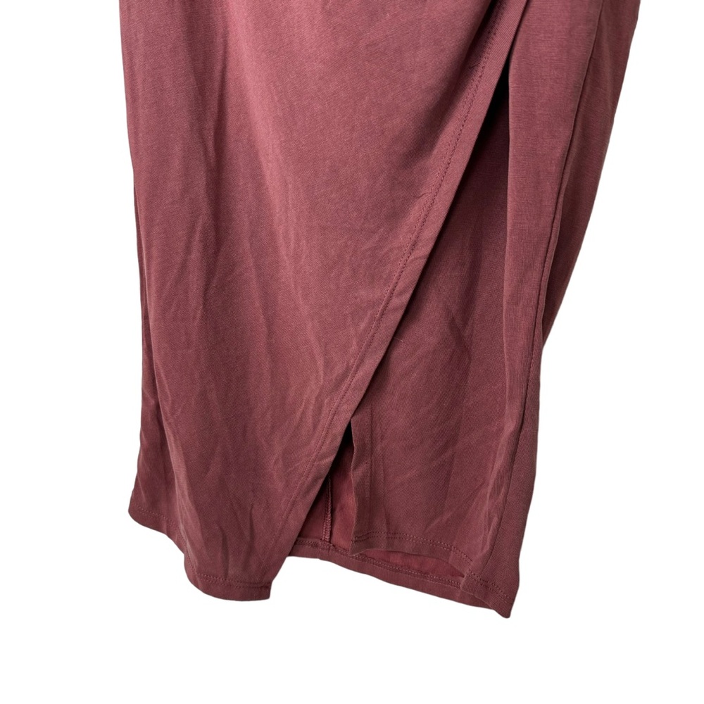 Lulu's Raise a Glass One Shoulder Midi Dress Size S Wedding Cocktail Rusty Rose - Picture 8 of 13